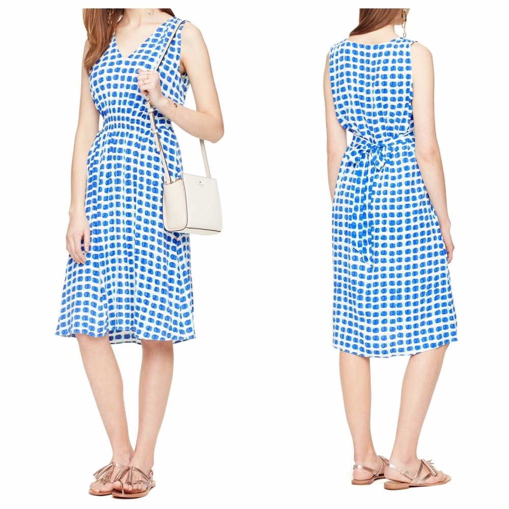 Kate Spade Island Stamp Sleeveless Tie Back Dress